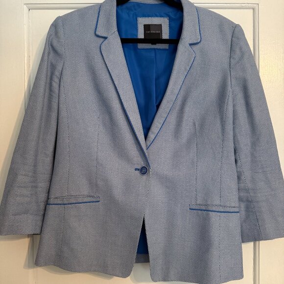 The Limited Women's Blazer, Blue & White Pattern - Picture 1 of 6